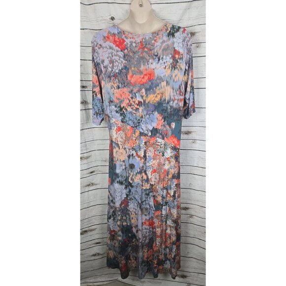 Soft Surroundings Nanette Floral Maxi Dress 2X Watercolor Jersey Knit - Picture 5 of 6
